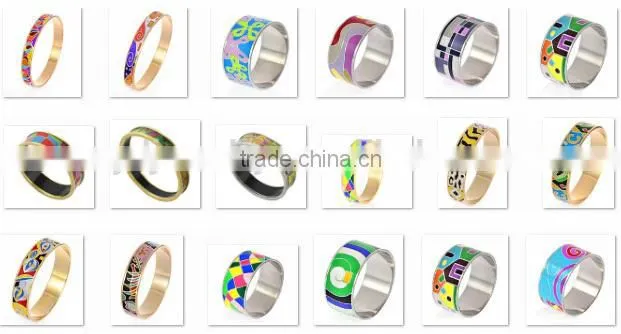European fashion stainless steel enamel cuff bangle