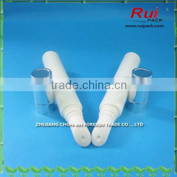 10g Plastic tube with UV silver screw cap, PE soft tube for lip gloss