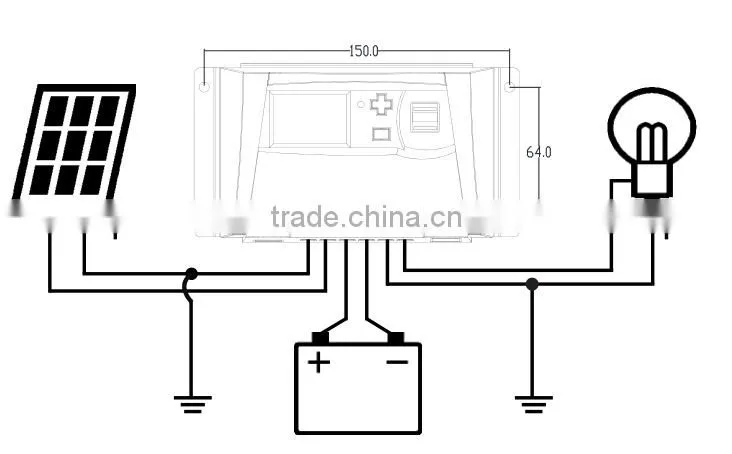 dc output load 12/24v 10a pwm solar controller