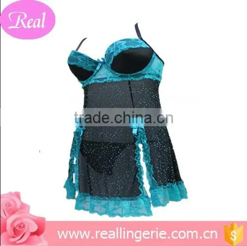 The fashion blue/pink black lingerie / babydoll/thin G-string
