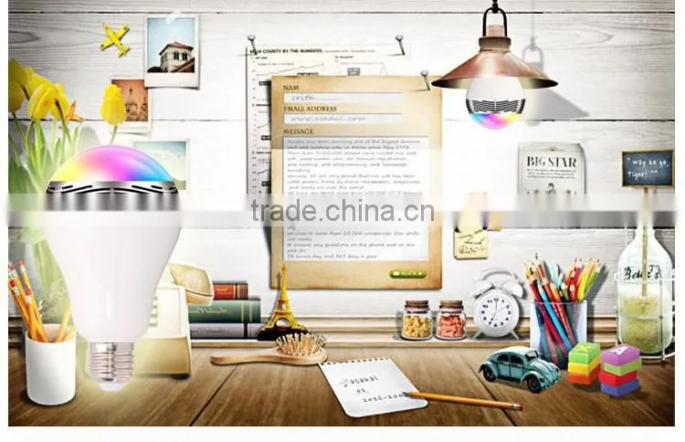 changeable colour E27 Led Bulb Lamp Bluetooth Speaker With Remote Control