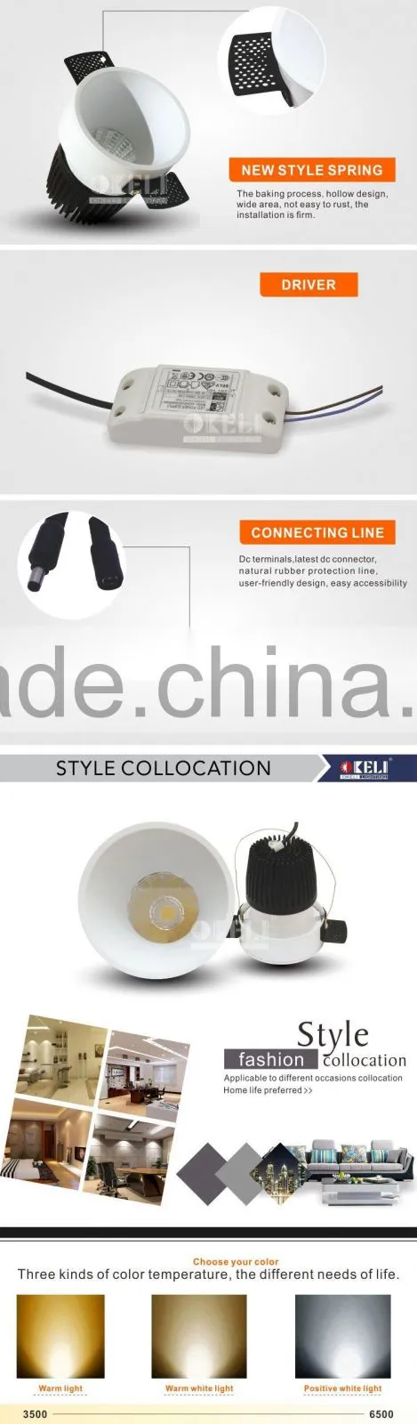 Round and square innovative design recessed led downlight