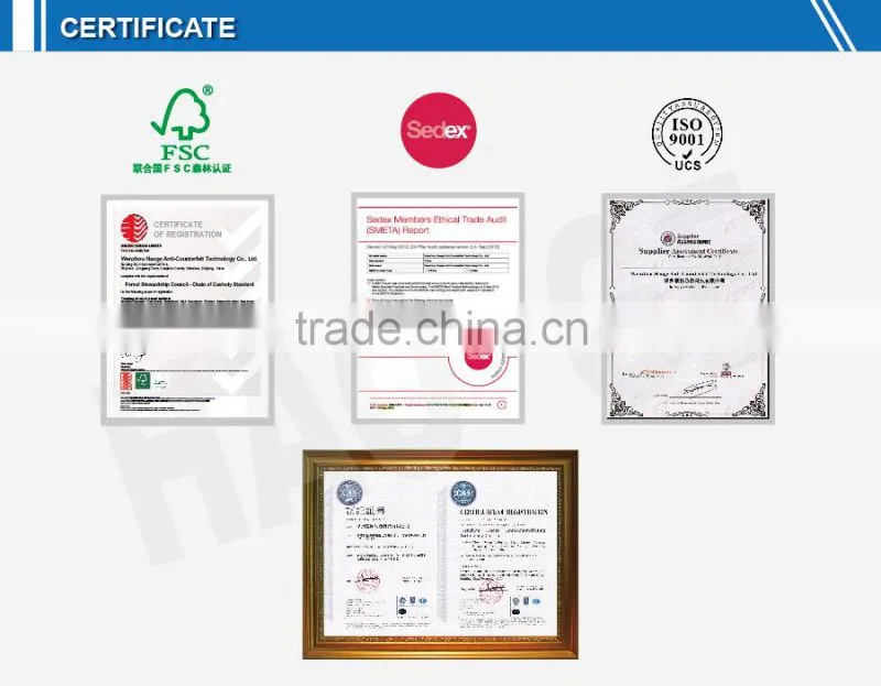 Anti-Counterfeit PET Material tamper evidence label