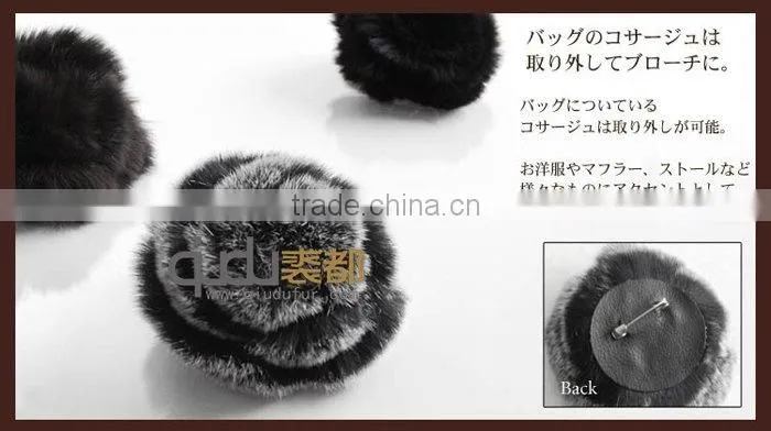 QD-LT8980 Factory Direct Sale Fur Handbag Cute Rex Rabbit Fur Handbag