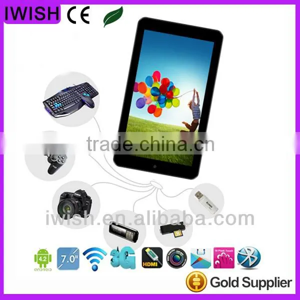7 inch Allwinner A20 Dual-Core,ARM Cortex A7@1.0Ghz 1G DDR3 tablet pc support abdroid wifi bluetooth