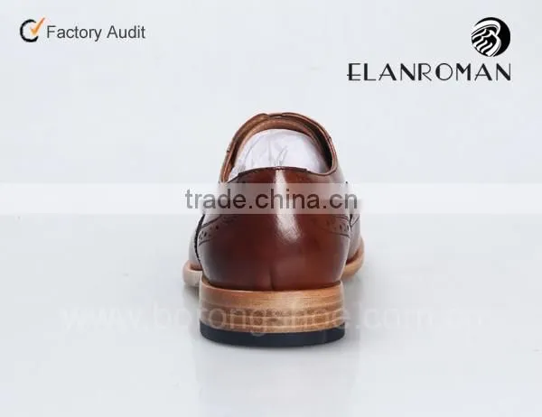Top quality man formal shoe brogues shoes with soft leather sole