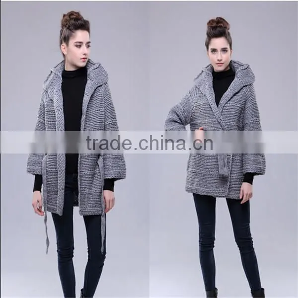 Turndown collar fashion wool handmade sweater design for girl