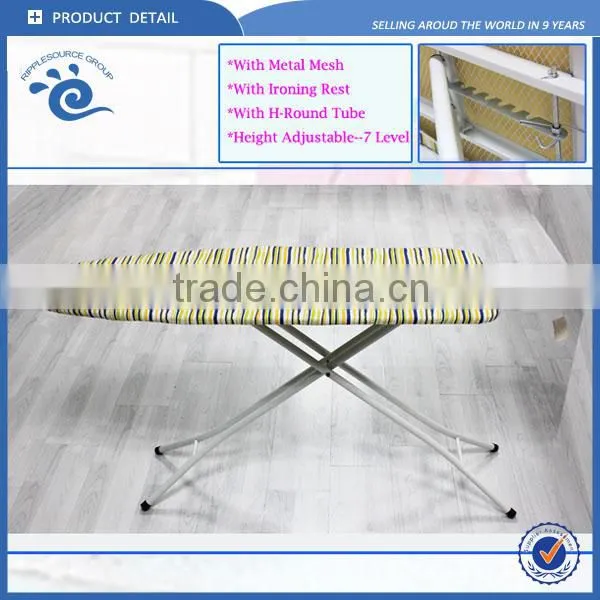 Hotel Office Home Use Large Space Covered With 100% Cotton Printe Adjustable Steel Mesh Ironing Board Hotel