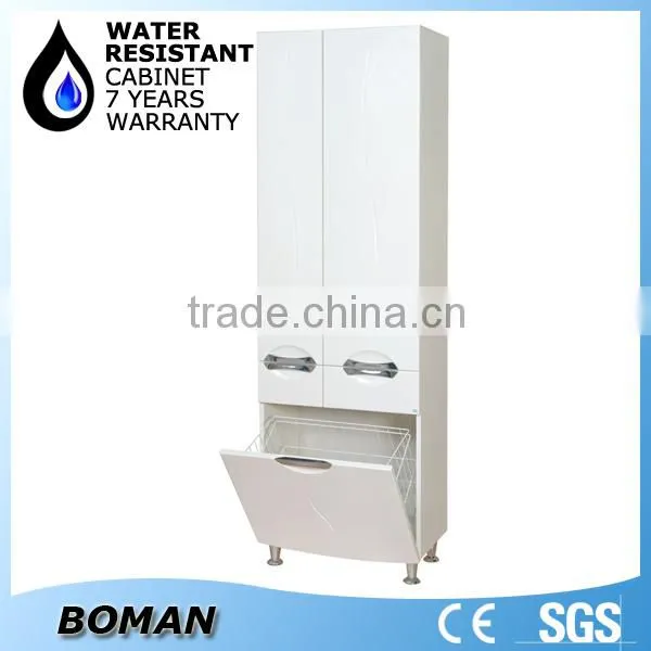 Slim Tall Storage Bathroom Corner Cabinet White