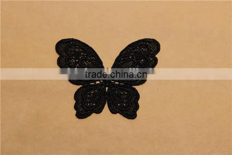 butterfly pattern hand made hollow embroidery chemical lace applique for accessory