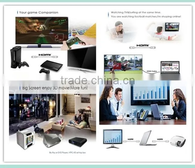 V2.0 Black HDMI Cable with Ethernet and gold connector support 3D and 4K from 0.5-40m