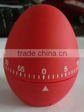 Plastic ABS with Rubber Coating Egg Shaped Colorful Mechanical Countdown Timer
