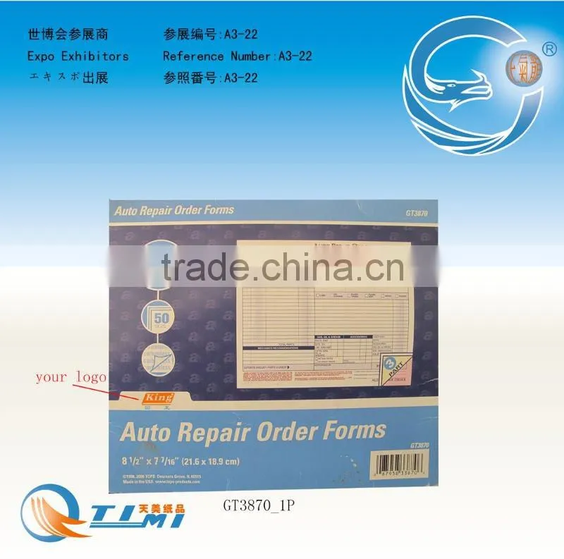 AUTO REPAIR Forms business forms Sales Order Book Job Work Order Book