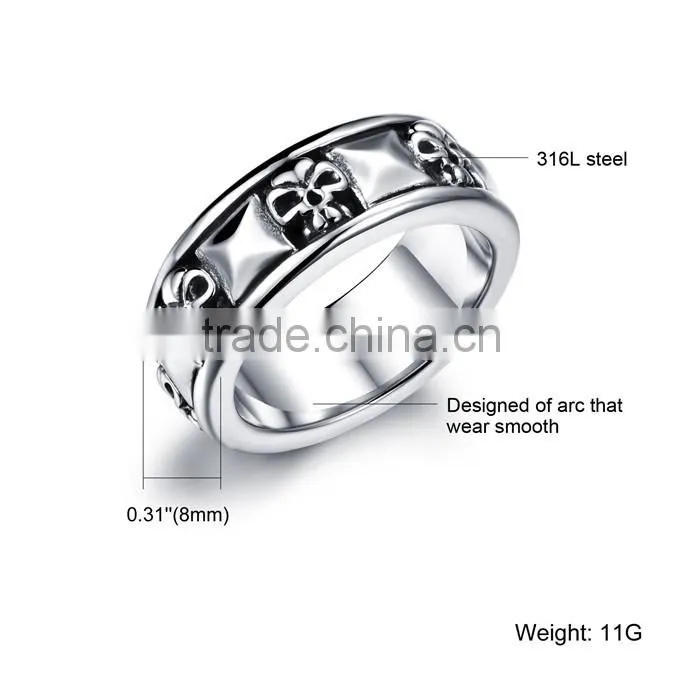 stainless steel jewellery fashion trend skull mens hand rings