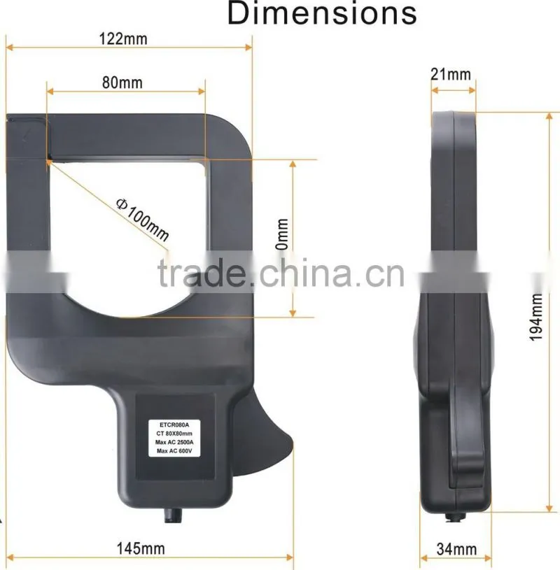 ETCR080 Large Caliber High Accuracy Clamp Current Sensor electrical instrument
