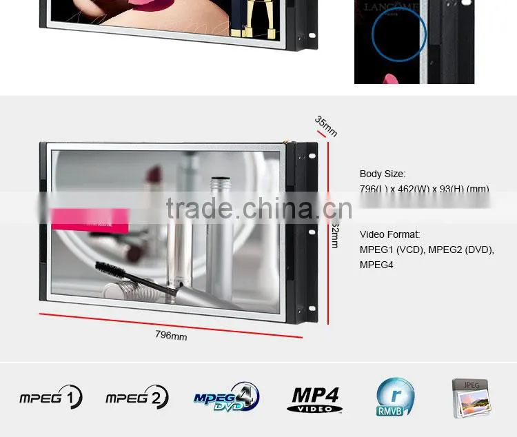 Heavy duty lcd frameless monitor 32 inch,32 inch open cell lcd display panel flexible mount led advert lcd panel