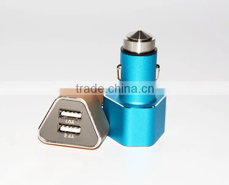 Hot Sales ! Metal Bullet Electric Dual Car Charger