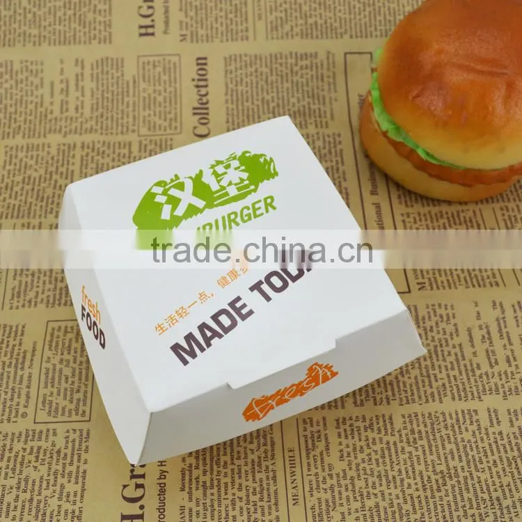 Fresh food grade paper hamburger packaging box