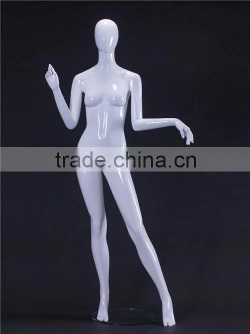 Christmas window display female mannequins with abstract face