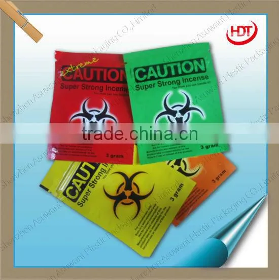 cheap zipper pouches/Caution series foil zipper pouch/beautiful zipper pouch