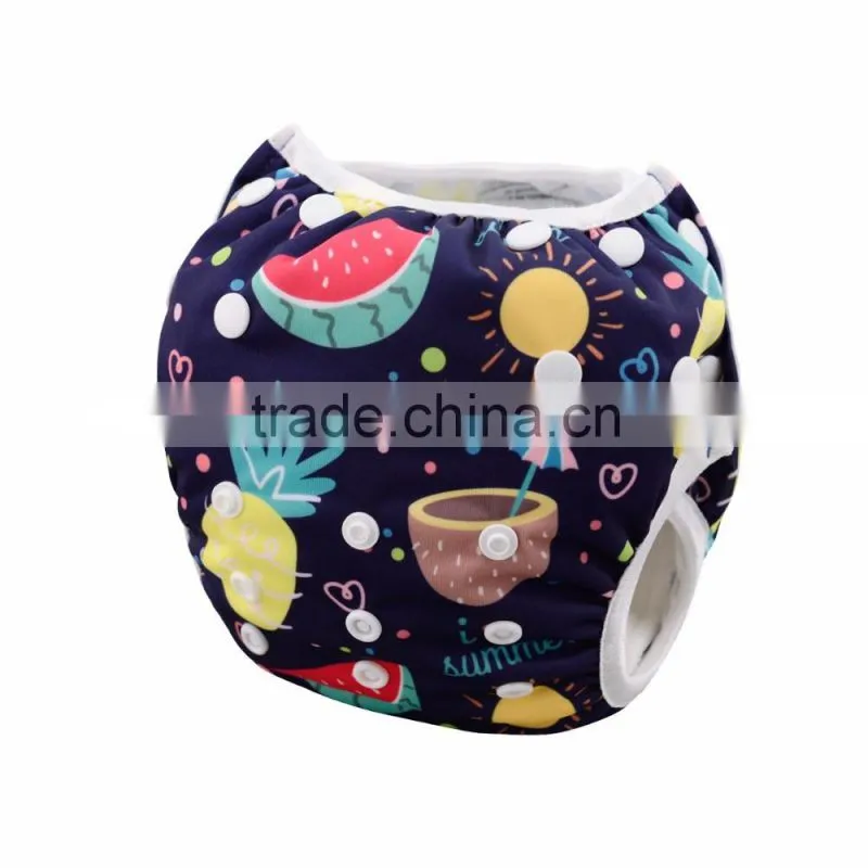Alva 2016 New Fruits Pattern Reusable Baby Swimming Wear Swimming Diaper