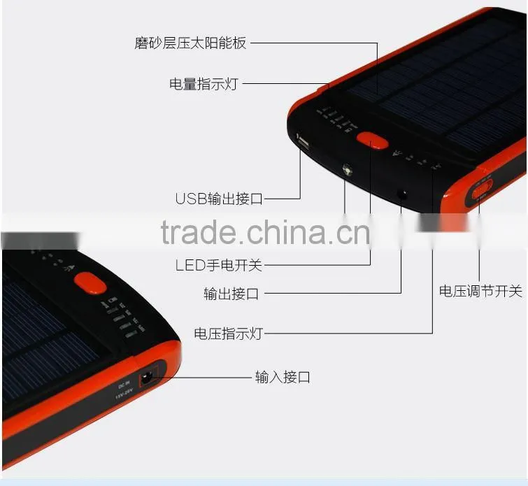 Big capacity Portable laptop power solar bank 23000