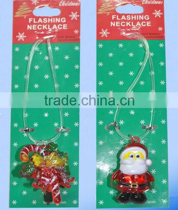 Santa Flashing Pendant Christmas Tree Snowman Reindeer LED Pendant Necklace