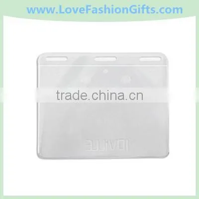 Clear Vinyl Vertical Credit Card Size Badge Holder With Slot