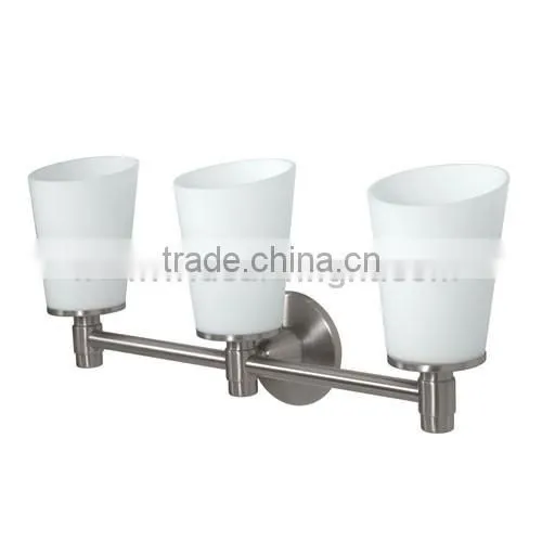 UL CUL Listed 3 Head Hotel Vanity Wall Bathroom Light With Glass Shade W80319
