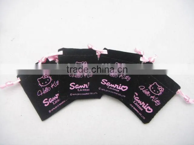 promotional small hello kitty velvet jewelry pouch
