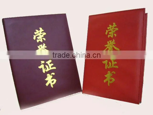 2015 best sale A4 leather certificate holder customized A4 certificate holder best quality A4 leather certificate holder