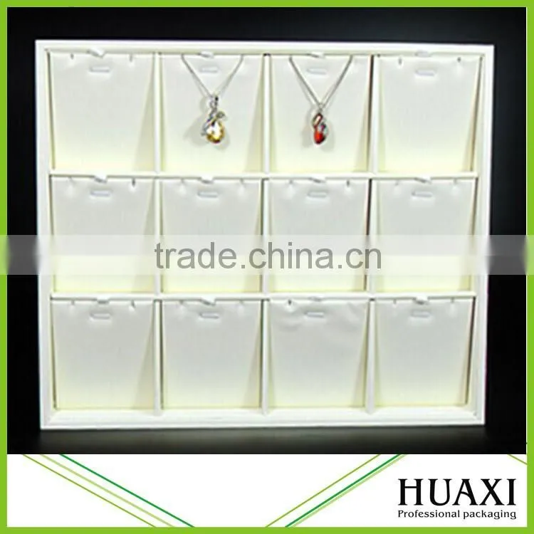 Beautiful Custom Top Design Wood Leather Jewelry Trays Display