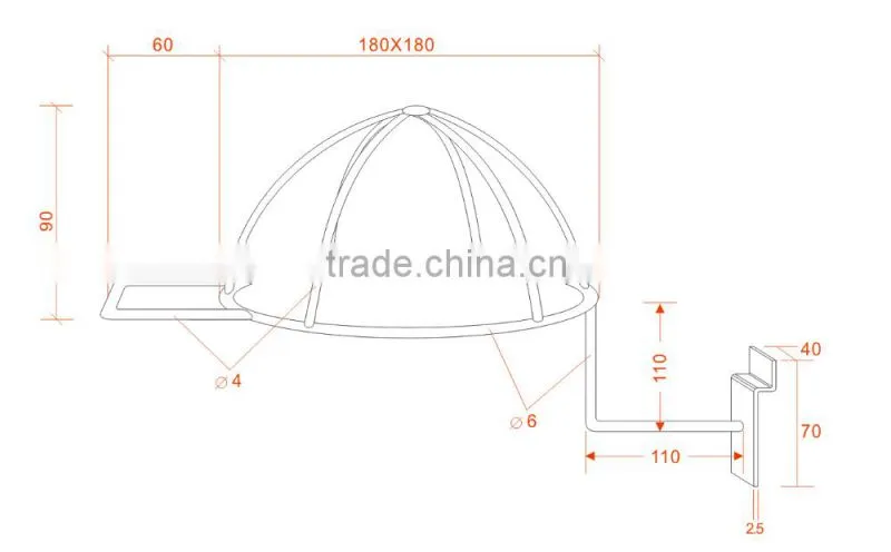 Uniques Beatiful Retail Store Display metal cap hat hanging rack ,slatwall panel