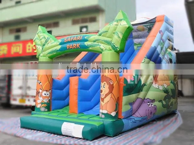 inflatable jungle slide jumping slide with safari