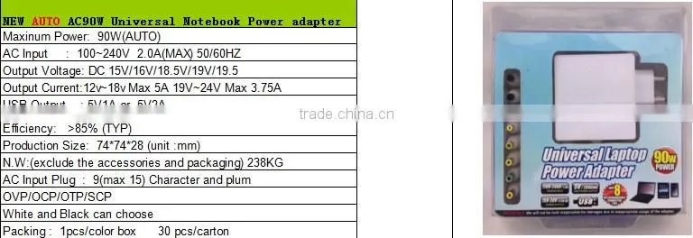2015 NEW 90w notebook universal charger