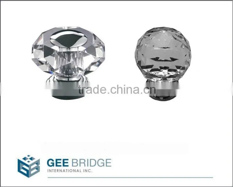 0841007 Solid Brass Octagonal Crystal Cabinet Drawer Door Knob