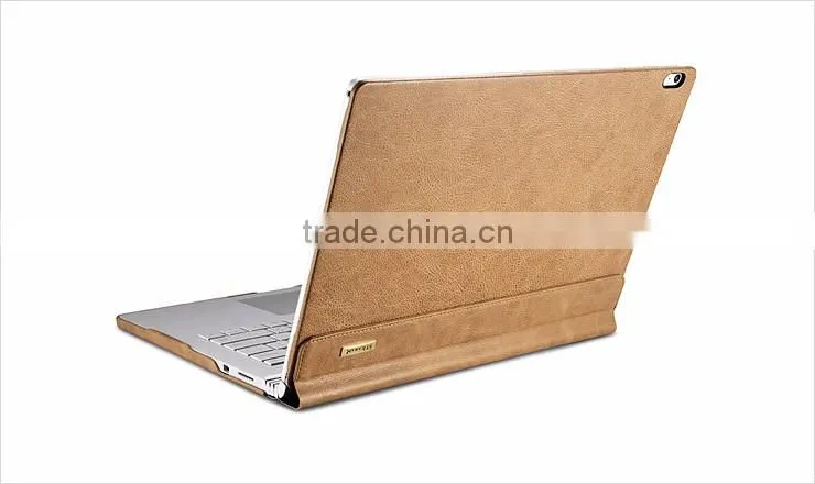 ICARER Genuine Leather Case for Microsoft Surface Book Flip Cover with Stand Function Shenzhou Series