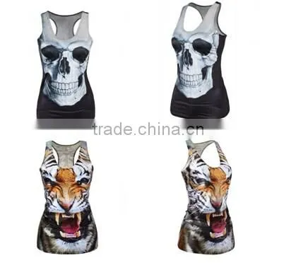 New Womens tiger covered vibrant native tribal 3D Print Basketball Vest
