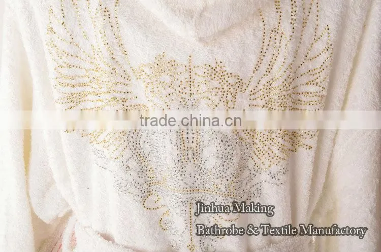 100% cotton white extra long hotel Bathrobes for ladies