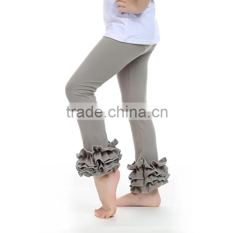 High quality wholesale girls leggings wholsale boutique toddlers cotton tight leggings kid's ruffle pants leggings