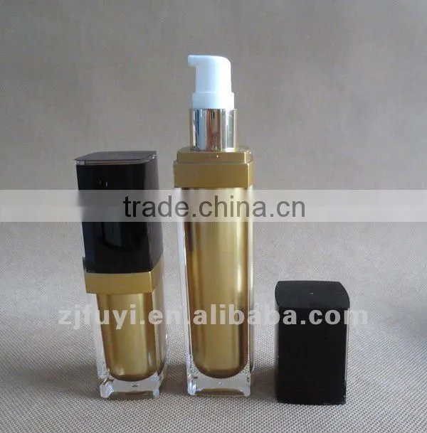 Square Shaped Acrylic Cream Jar and Cosmetic Lotion Bottle with Pump