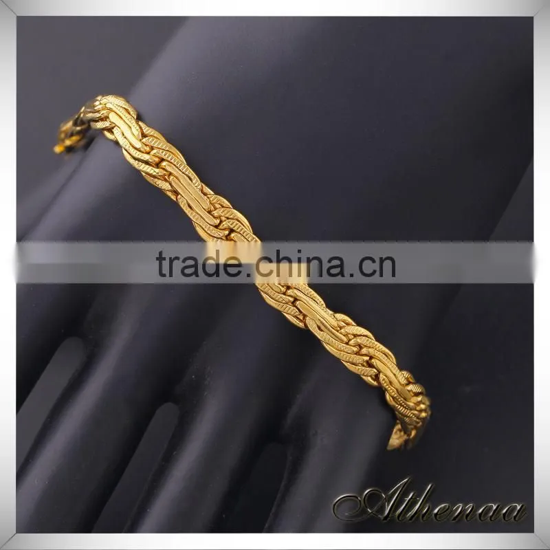 New Style 18K gold Vacuum Plated Copper chain jewelry Charm Bracelet