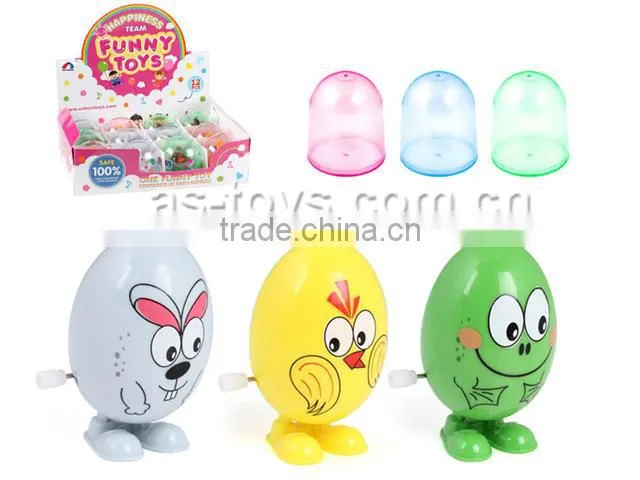 Cartoon kids plastic wind up jumping egg