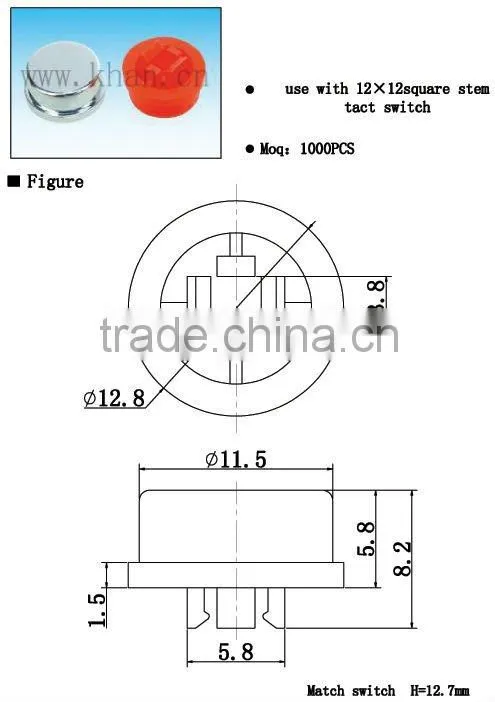 China Manufacturer Khan Quality switch cap in Push Button Switches sc203
