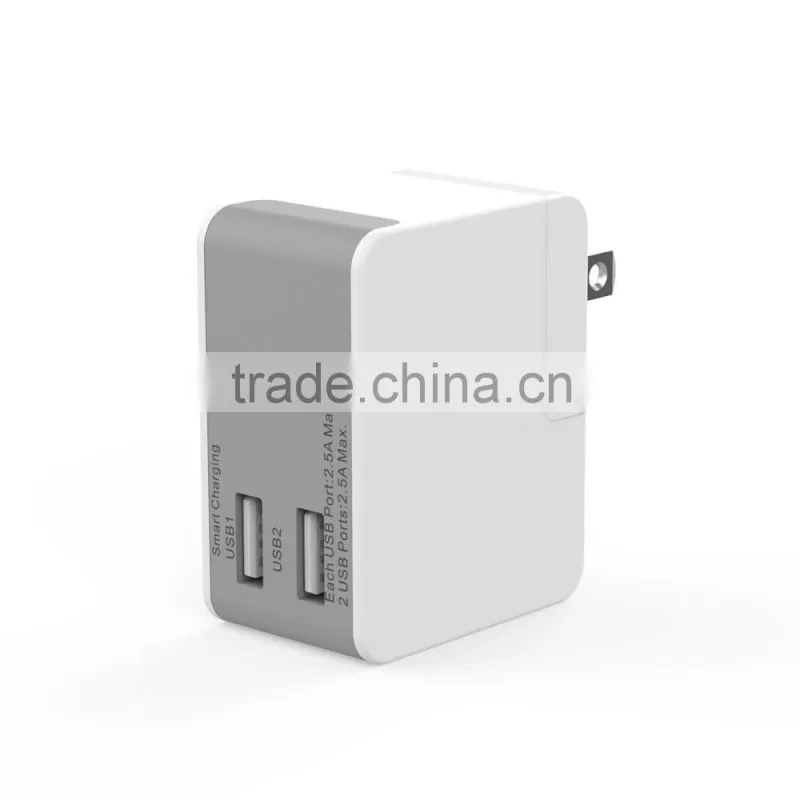 Shenzhen Custom logo Fast charge dual usb micro usb charger 4 plug usb portable phone charger for smartphone