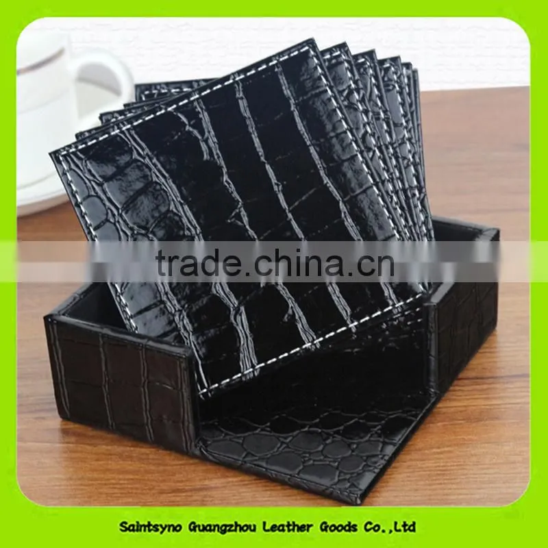 15012 Promotional Gift Eco-friendly leather Coffee Cup Mat Wholesale Coffee Tea Cup Coaster