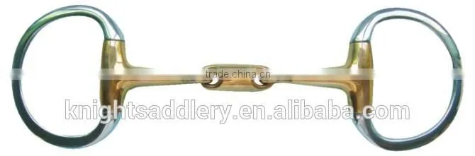 Eggbutt Horse Bit with Brass Mouth and Stainless Steel Rings