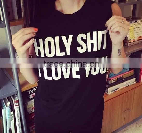 China wholesale printed design sleeveless tank top/ladies top chest printing