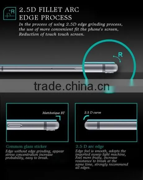 Alibaba gold supplier 9H 2.5D Tempered Glass Screen Protector for iPhone 6 6s plus