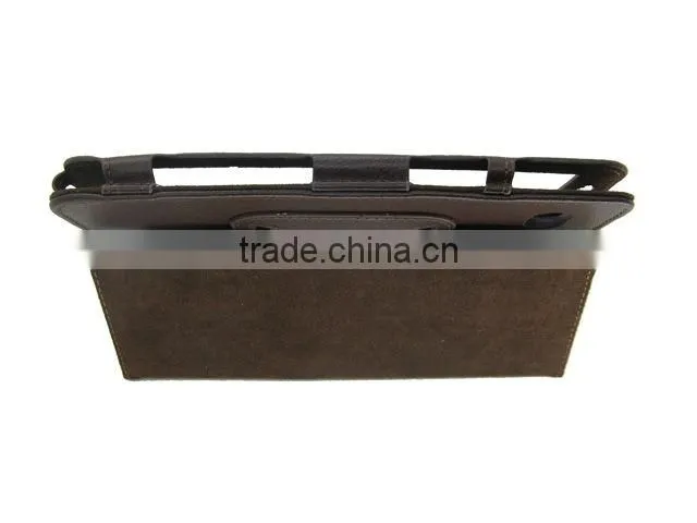 black foldable stander leather case For Samsung P1000